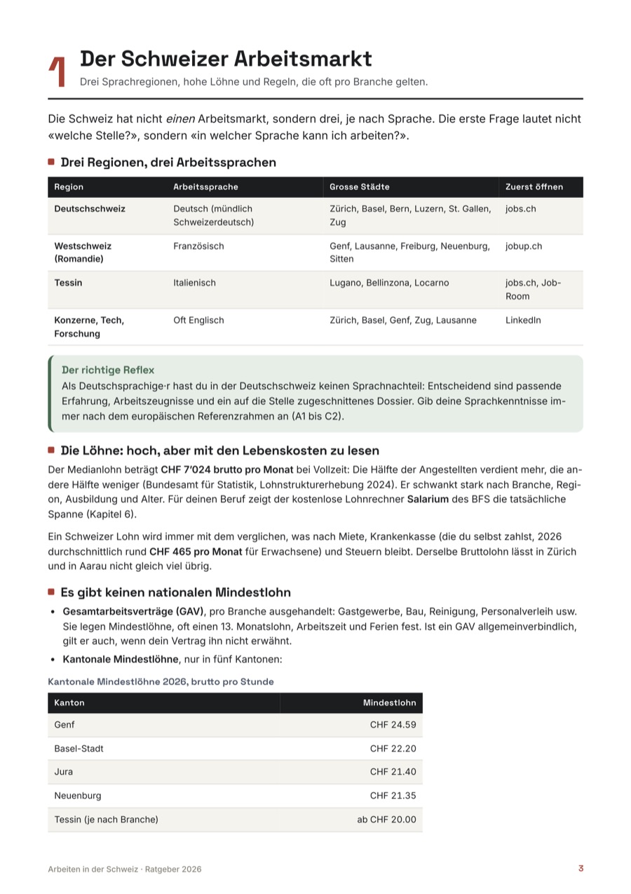 Seite 2 aus dem Ratgeber Arbeiten in der Schweiz