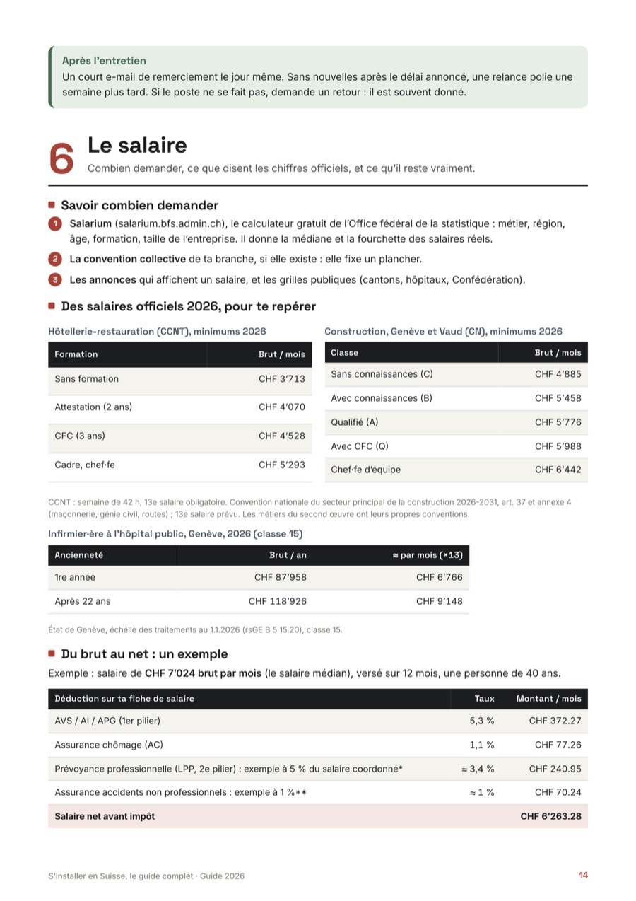 Page 2 du guide S’installer en Suisse, le guide complet