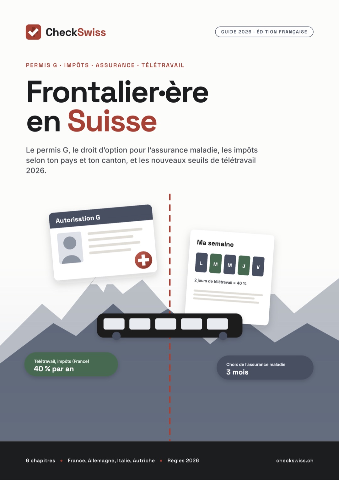 Couverture du guide Frontalier·ère en Suisse